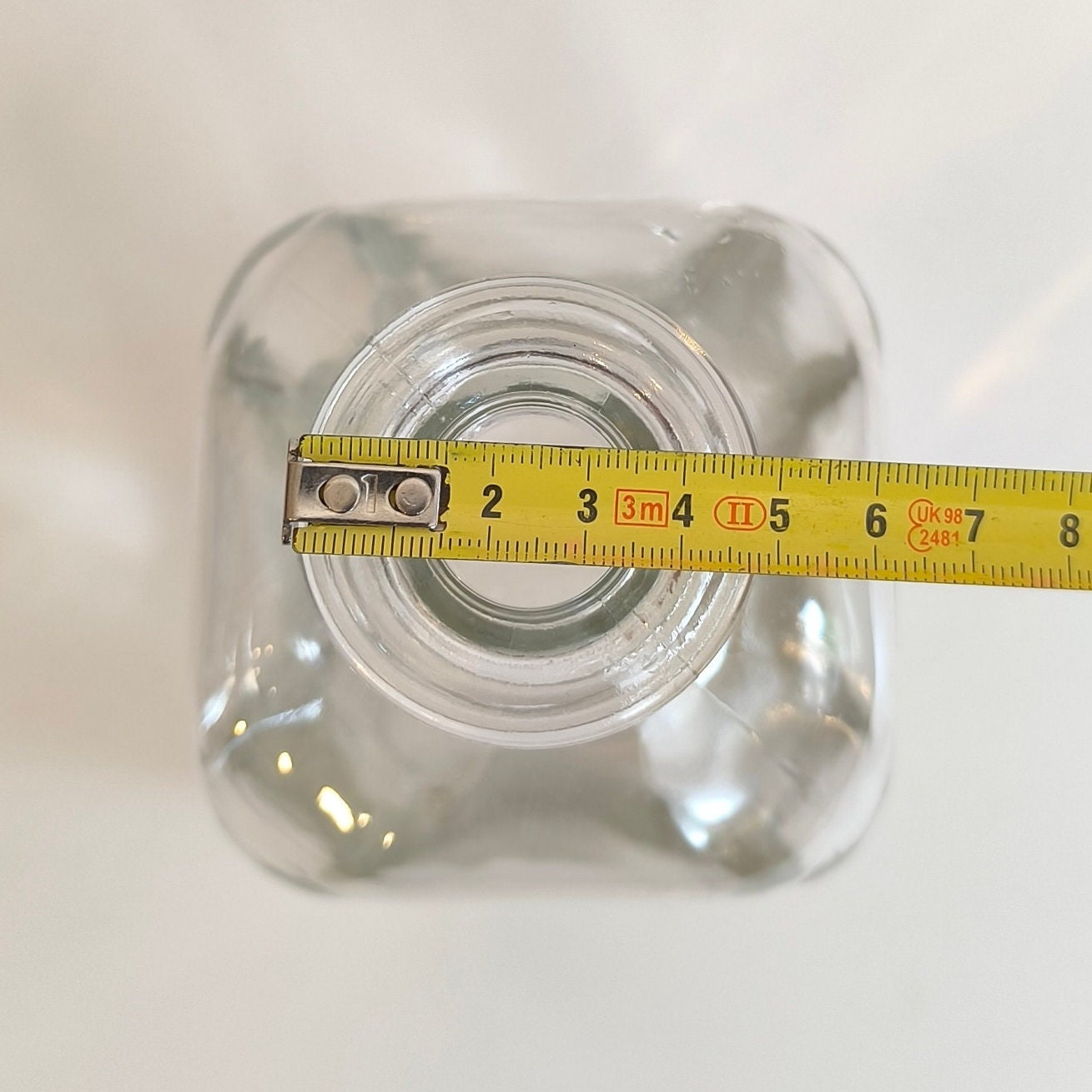 Vinpol Clear Square Glass Bottle: 1970s Retro Decor