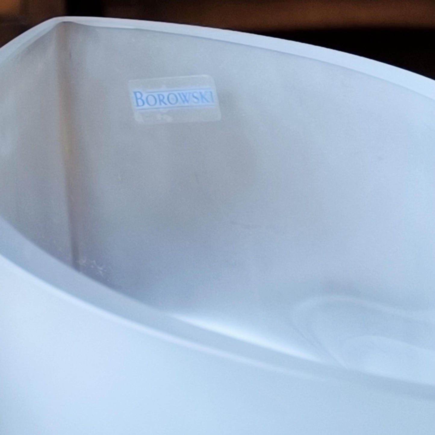 Borowski Sculptural Glass Elephant Bowl, Frosted & Blue, Collectible Art, 2000s