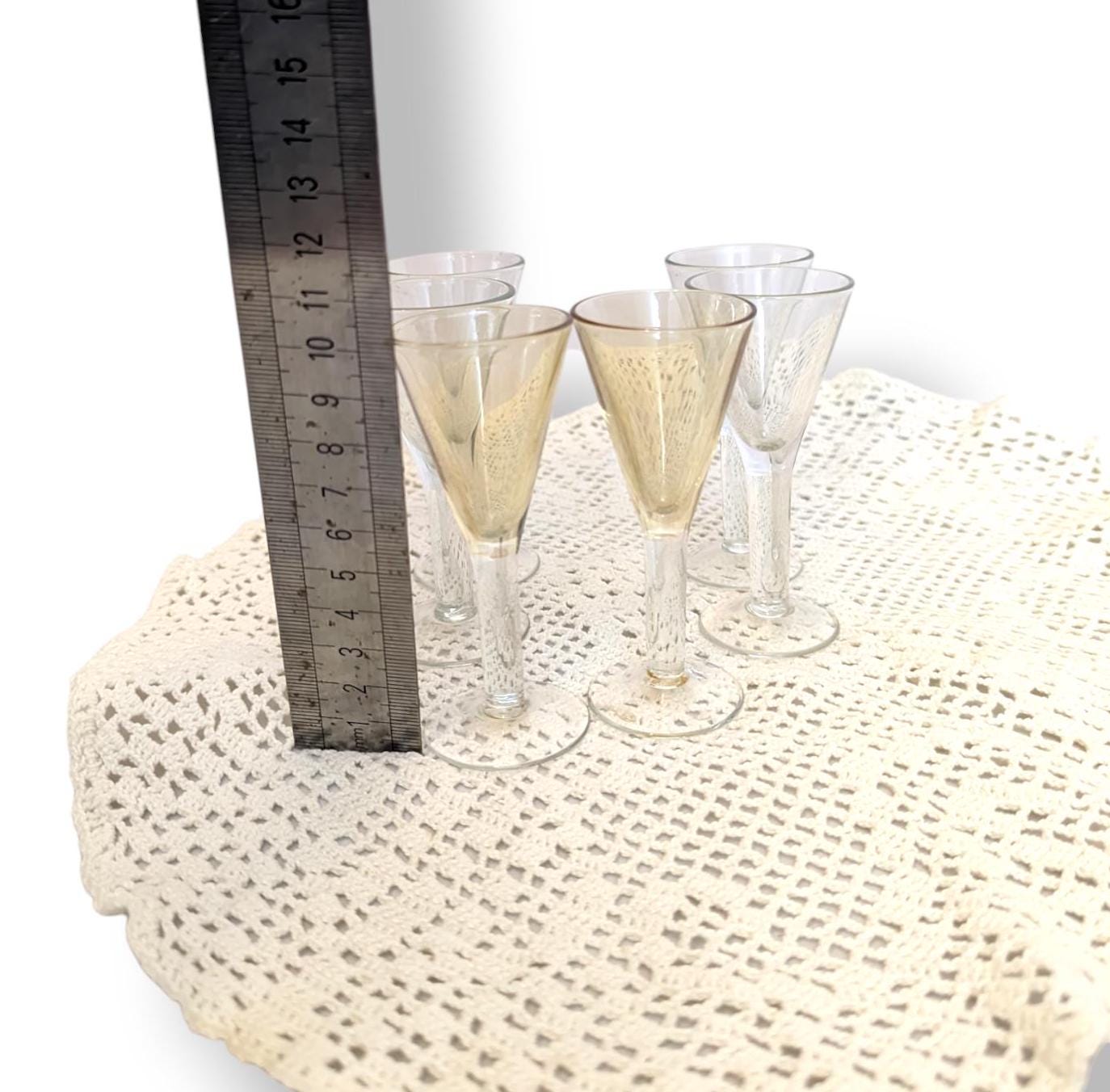 Set of 6 Rare Two-Tone Shot Glasses, 1970s Lithuania, Collectible Cups