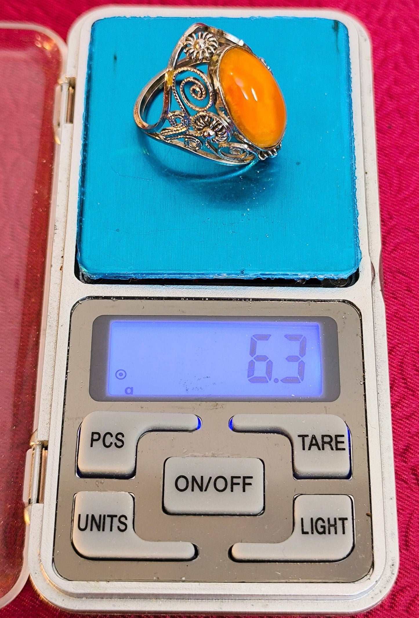 Baltic Amber Ring: Melchior Filigree, Handmade in Lithuania