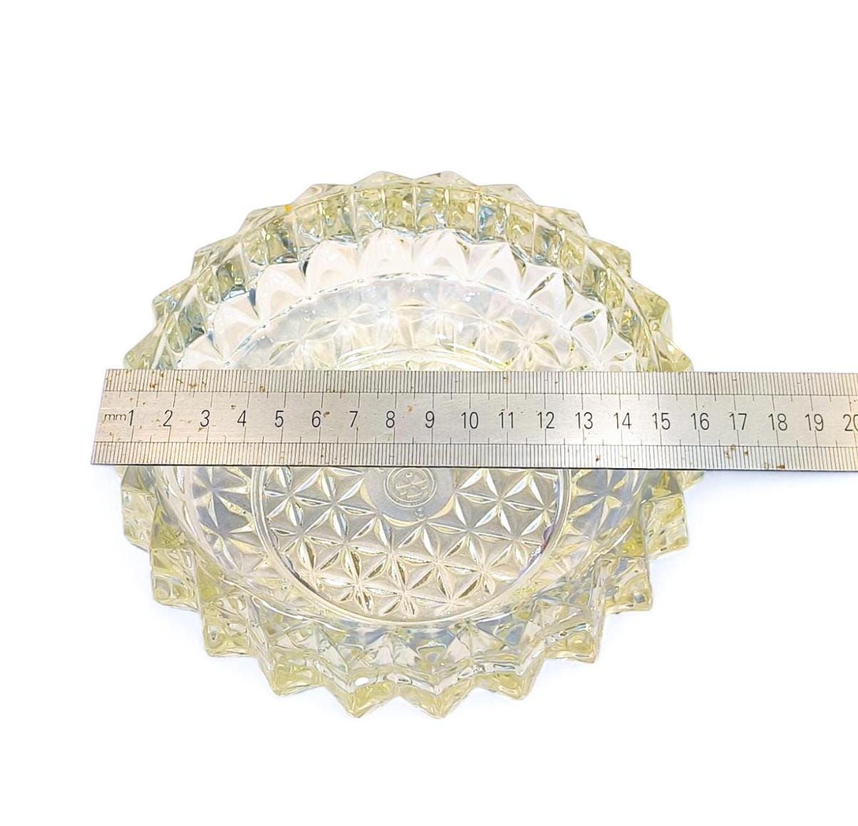Ribbed Crystal Serving Bowl: Heavy Clear Glass Candy Dish, 1970s