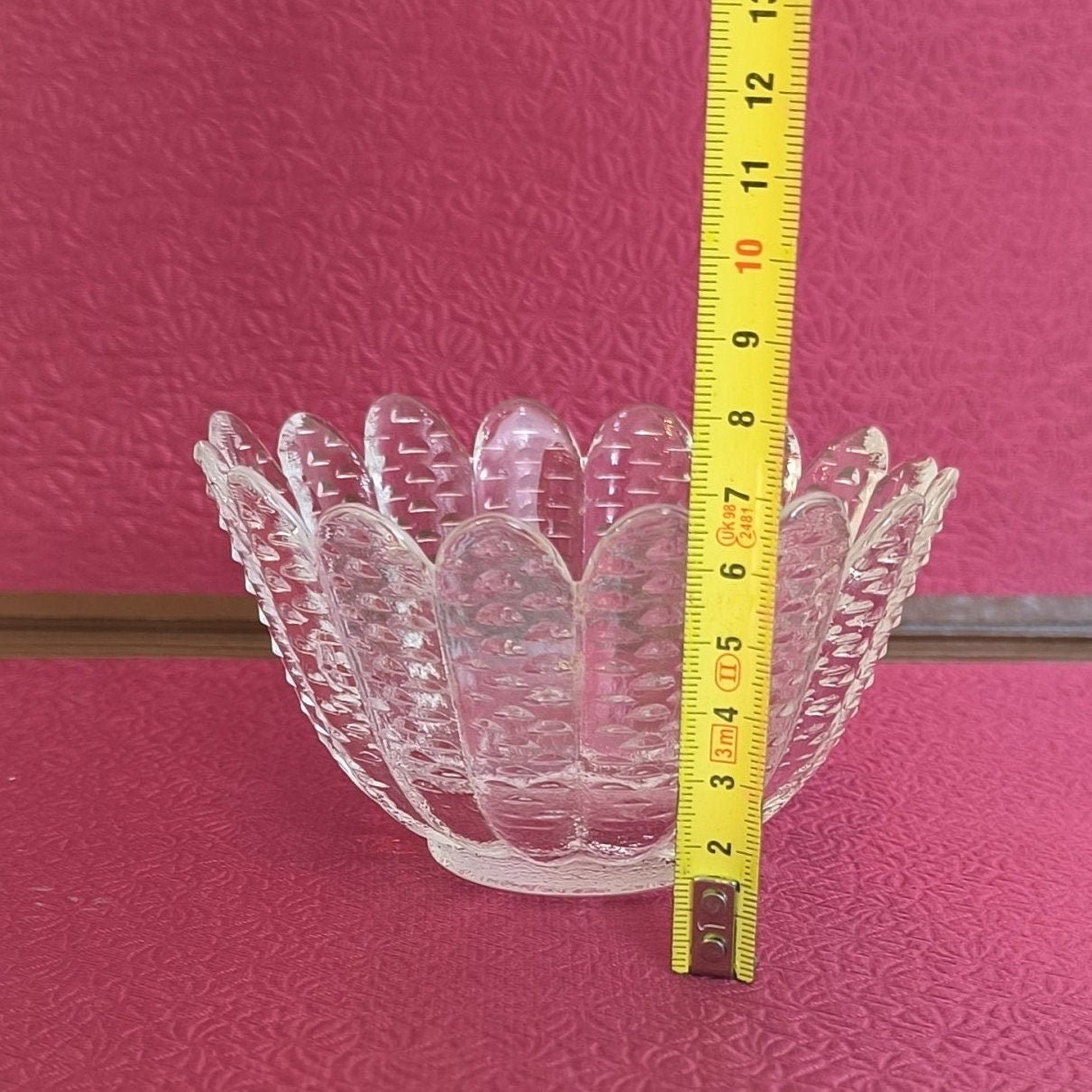 Crystal Dessert Bowls Set: Scandinavian Pressed Glass, 1970s