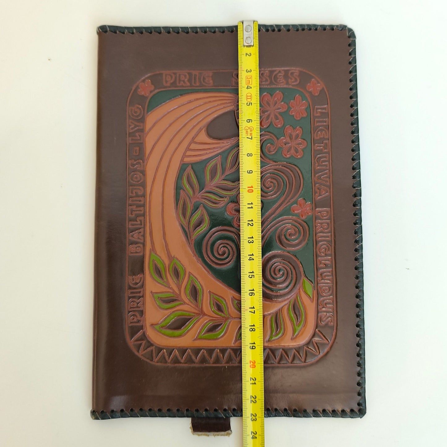 Embossed Leather Notebook Cover: Lithuanian Baltic Craft
