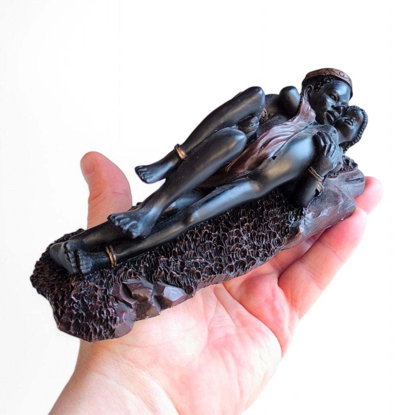 Erotic African Couple Figurine, Love Sculpture, 1980s