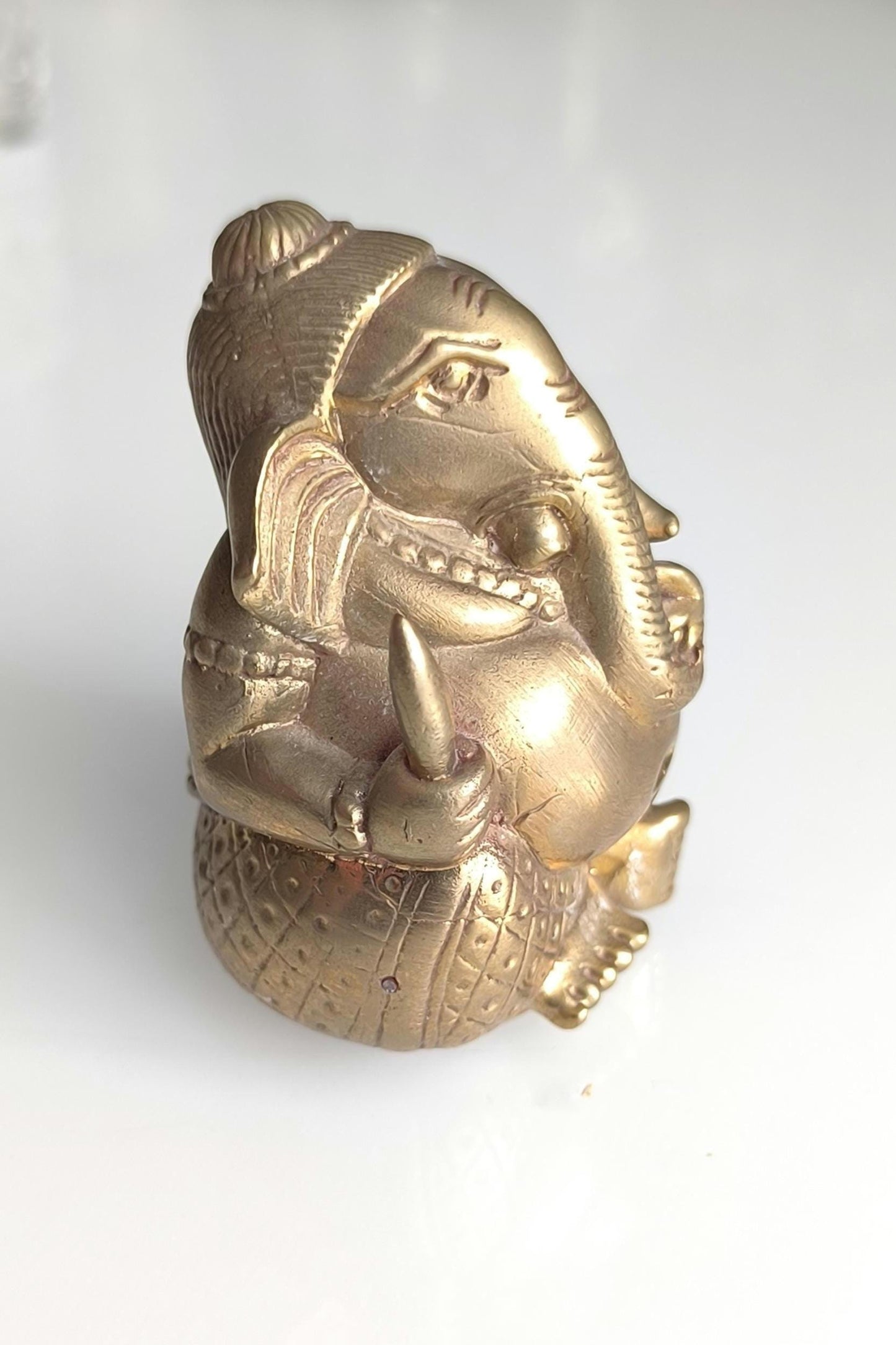 Bronze Statue Ganesha in Lotus Position, Hindu Deity Statue, 1980s