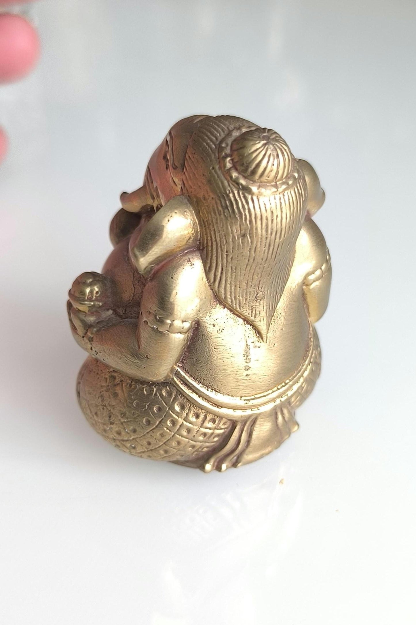 Bronze Statue Ganesha in Lotus Position, Hindu Deity Statue, 1980s