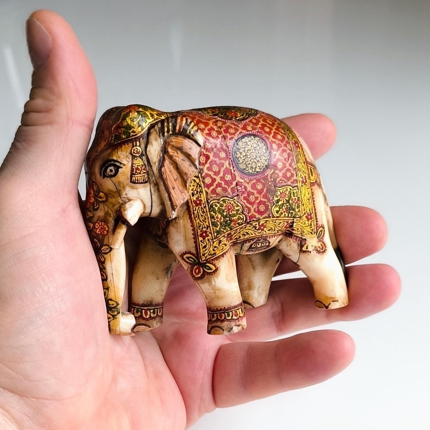 Elephant Statue, Traditional Asian Decorations, Gray Stone Pieces, 1960s
