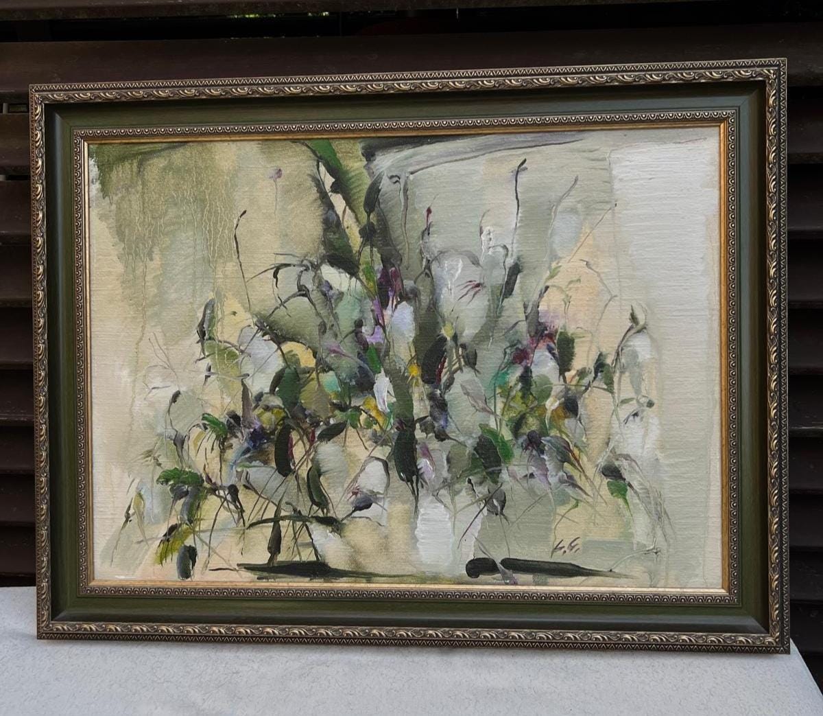 Large Still Life by Lione Grigaliunaite, Oil on Canvas, Signed, 1991