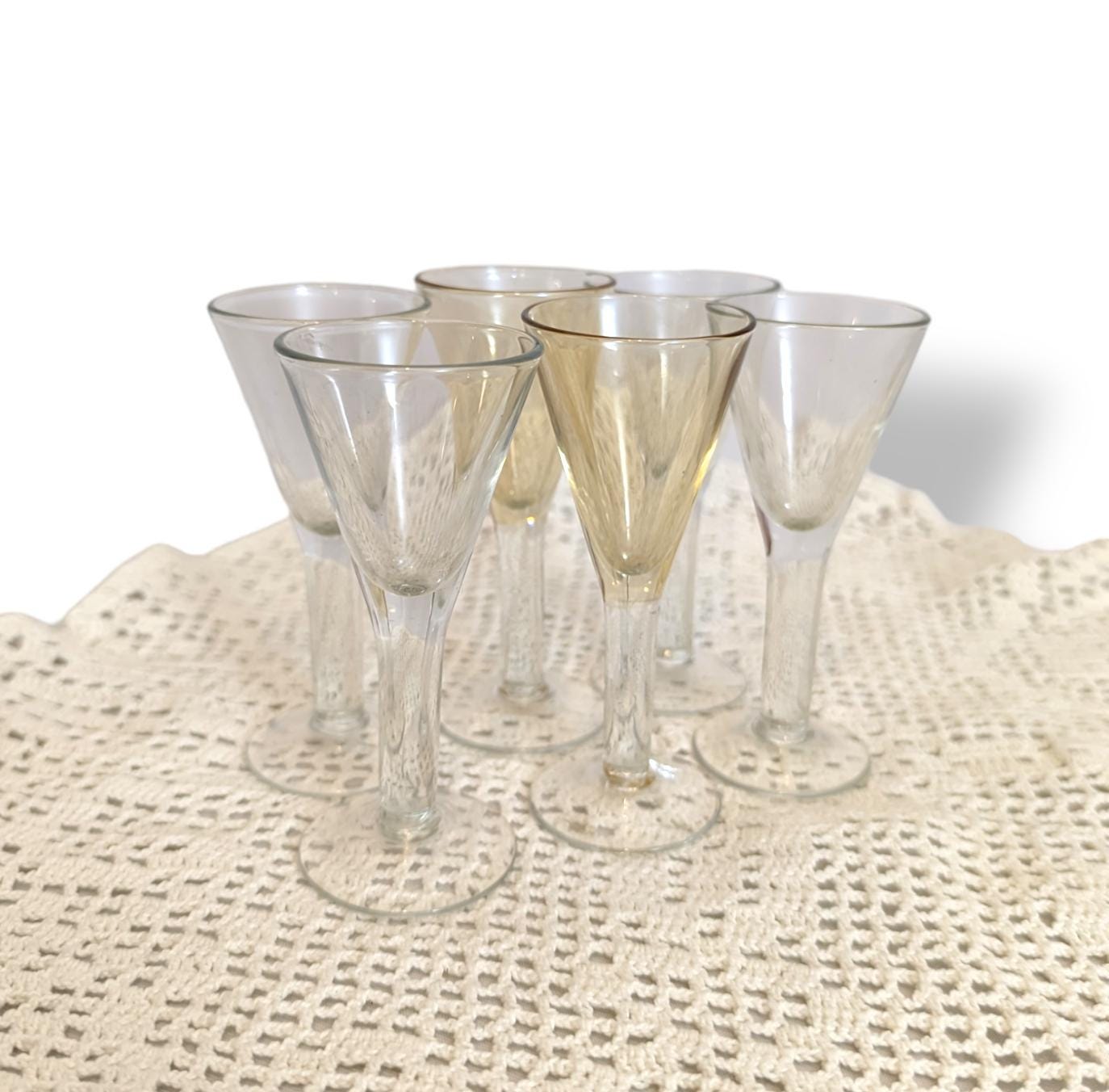 Set of 6 Rare Two-Tone Shot Glasses, 1970s Lithuania, Collectible Cups