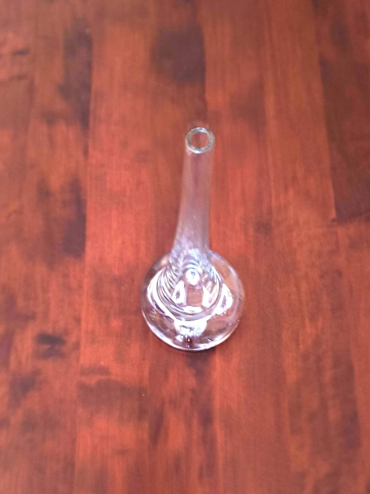 Clear Glass Bubble Base Vase, Mouth Blown European 1980