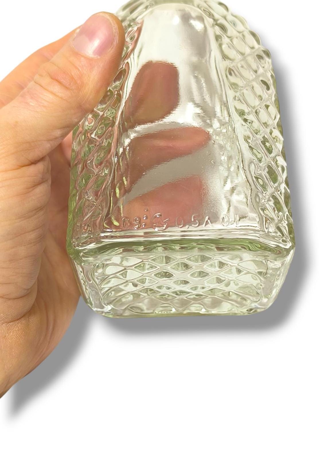 Original Clear Square Glass Retro Bottle, Empty 500 ml