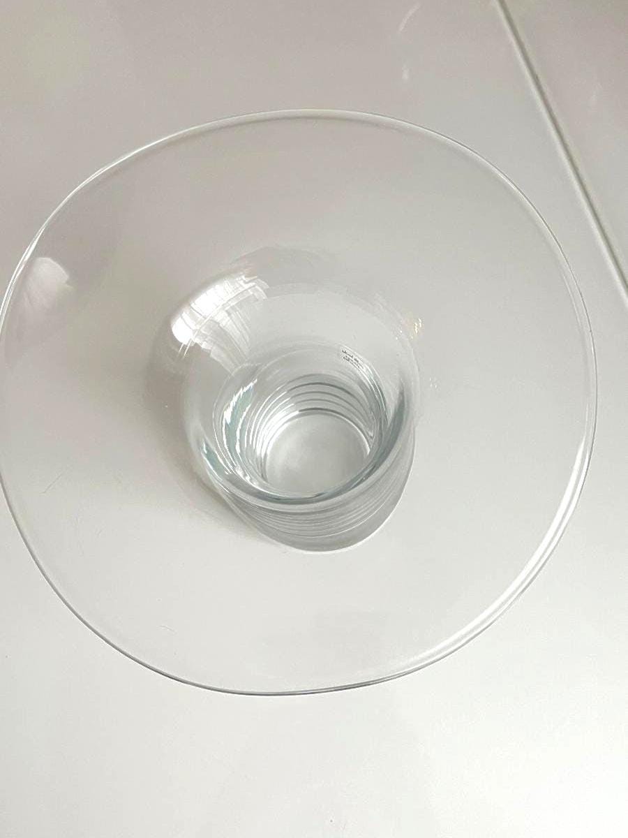 Clear Blown Glass Vase Wavy Rim 1990s