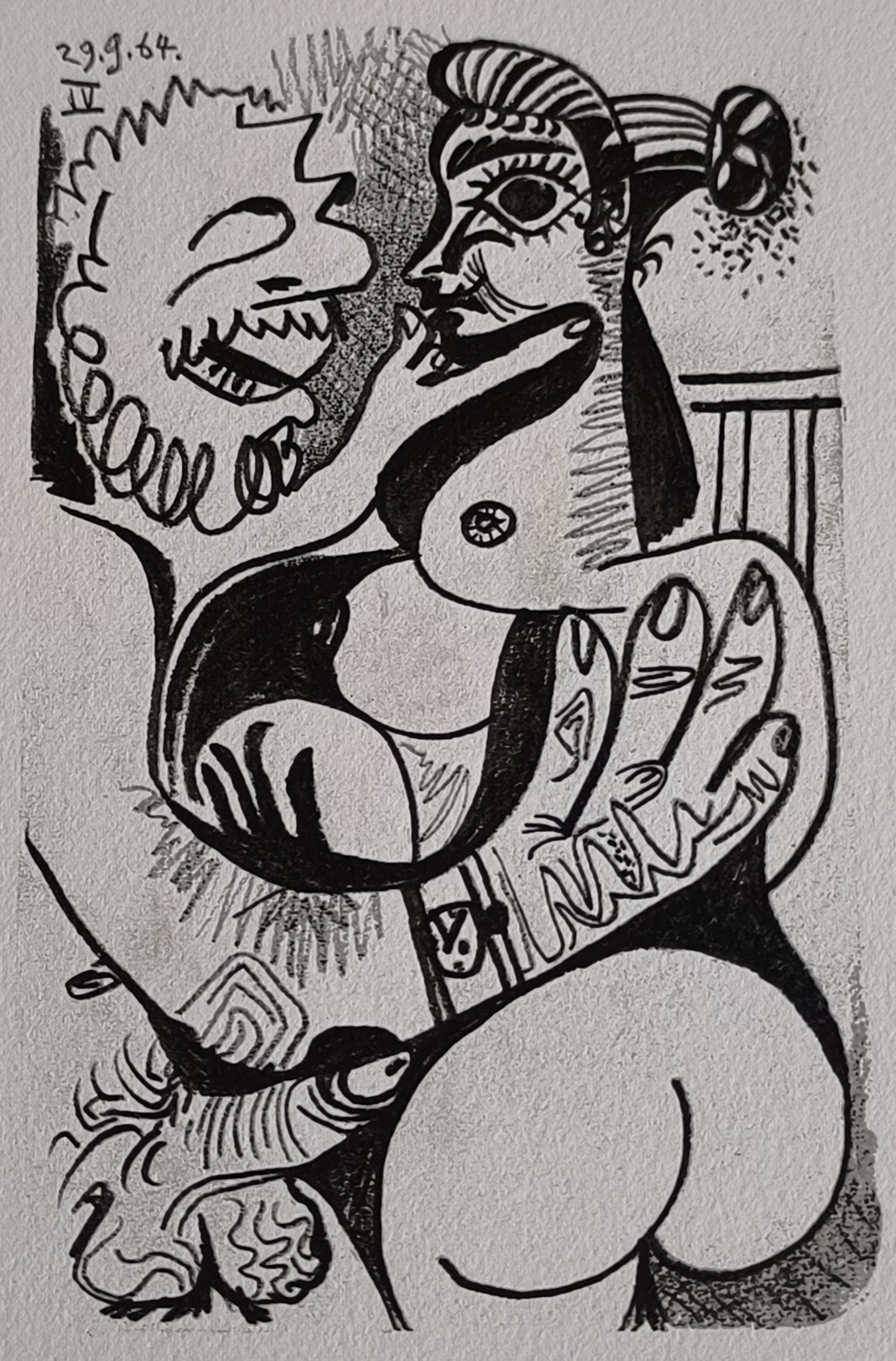 Pablo Picasso Lithograph 3 No.198/666, "Le Gout du Bonheur", Arches Paper 1964, Unframed