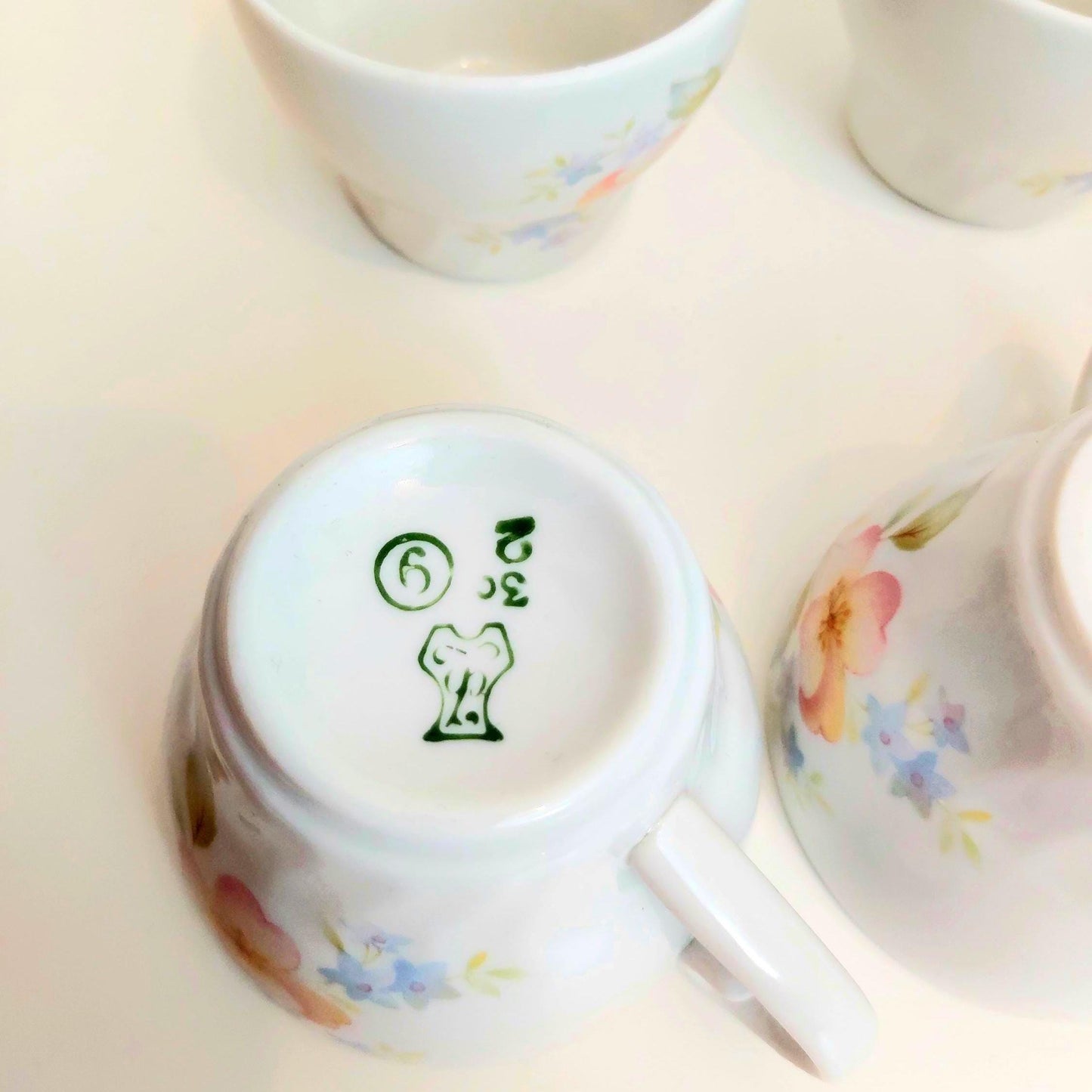 Set of 6 Small Vintage Flower Coffee Espresso Cups, Made in Belarus