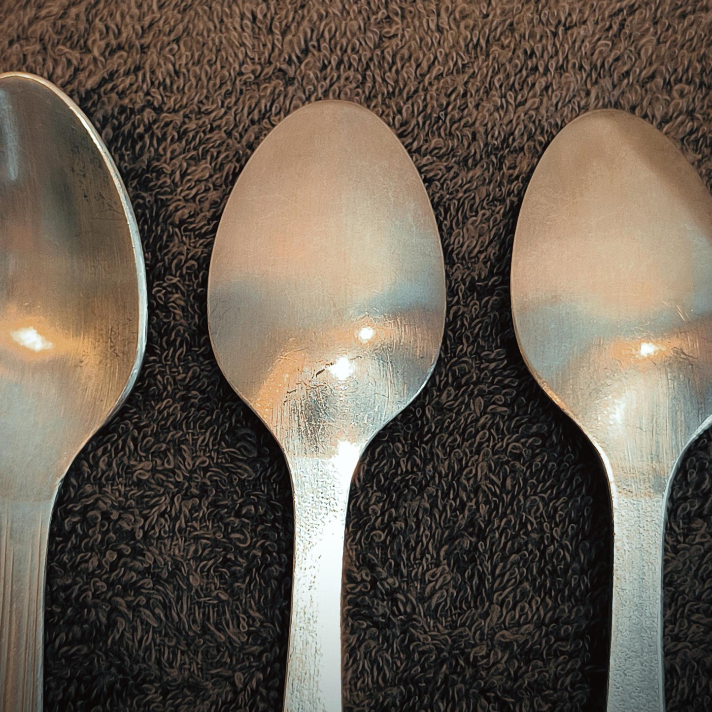 Set of 6 Melchior Silver-Tone Teaspoons with Ornamental USSR 1970s