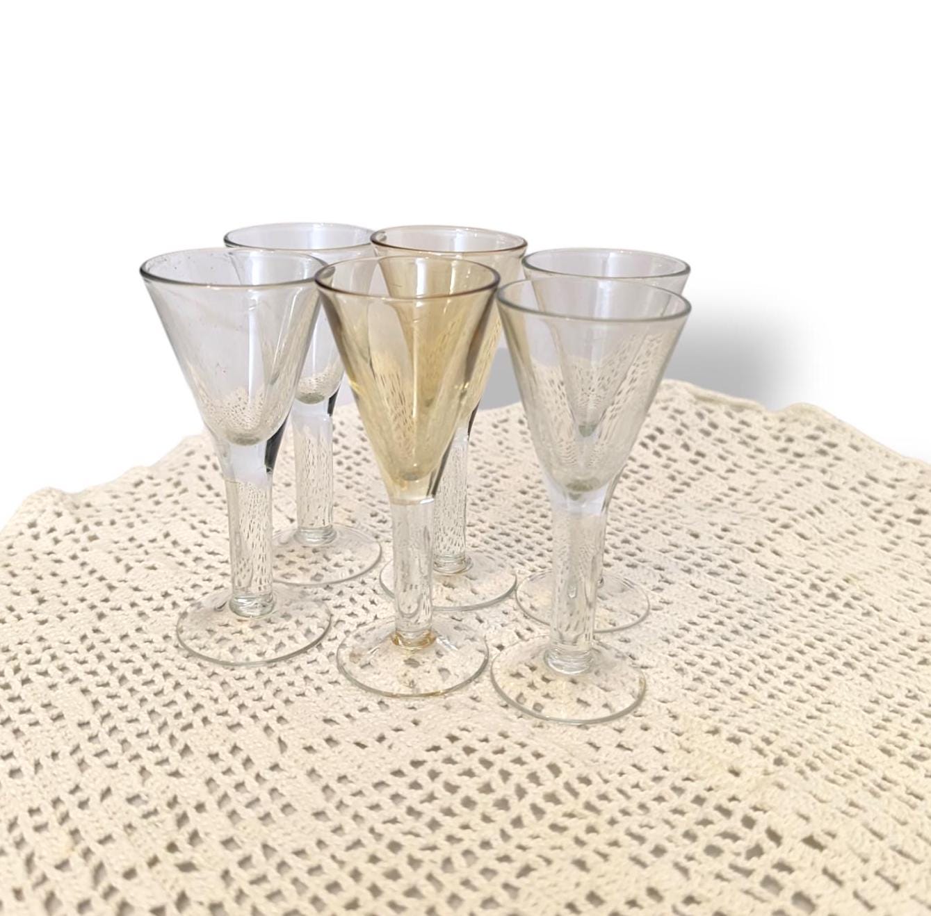 Set of 6 Rare Two-Tone Shot Glasses, 1970s Lithuania, Collectible Cups