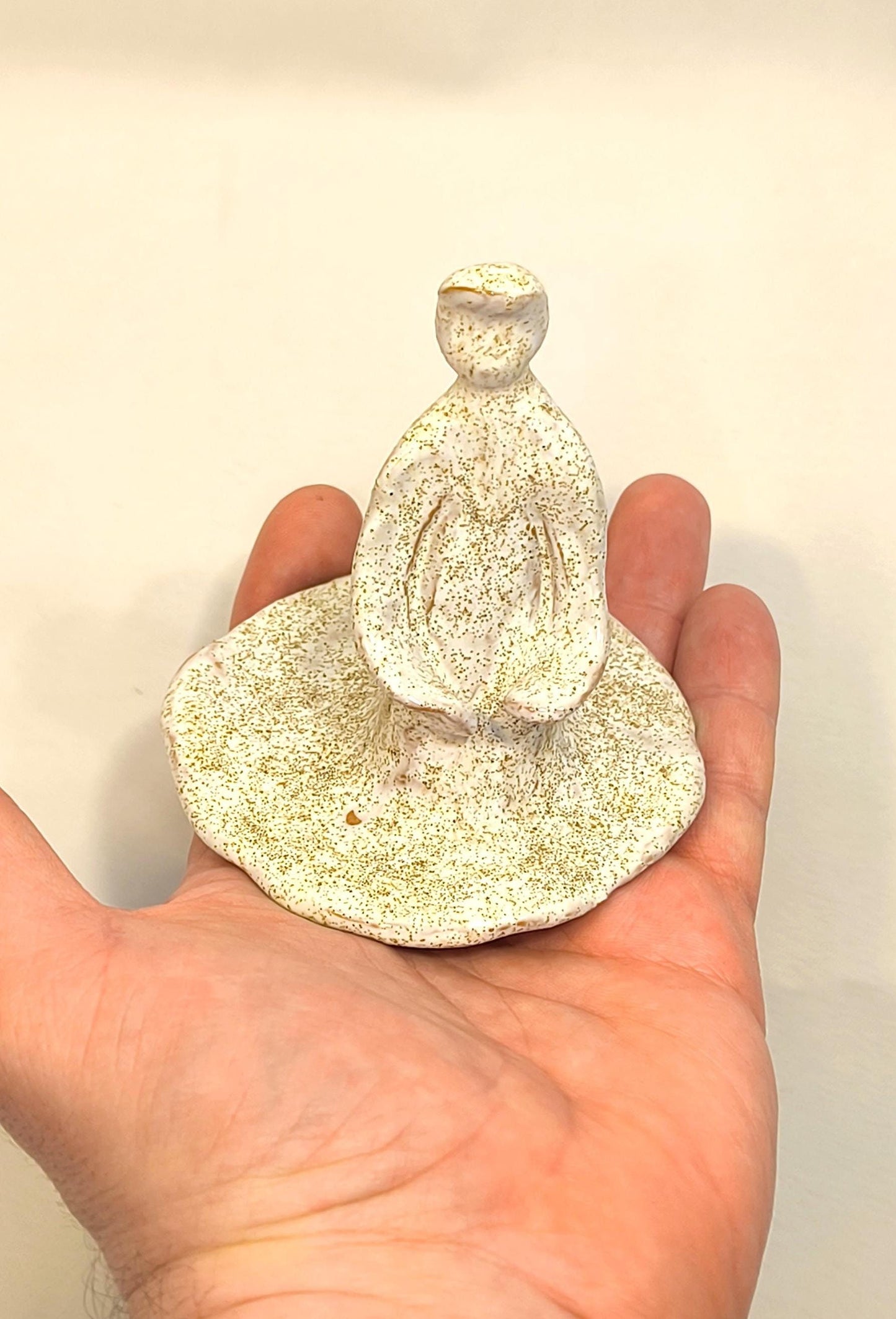 Handmade Glazed Clay Human Figure Sculpture: Abstract Art, 1990s