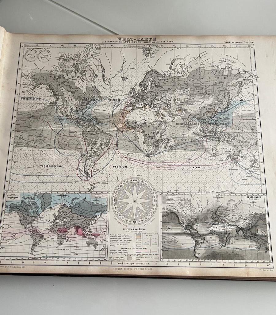 Stieler's Hand Atlas, 1868 Eighth Edition, Full, Copper Engraved Maps