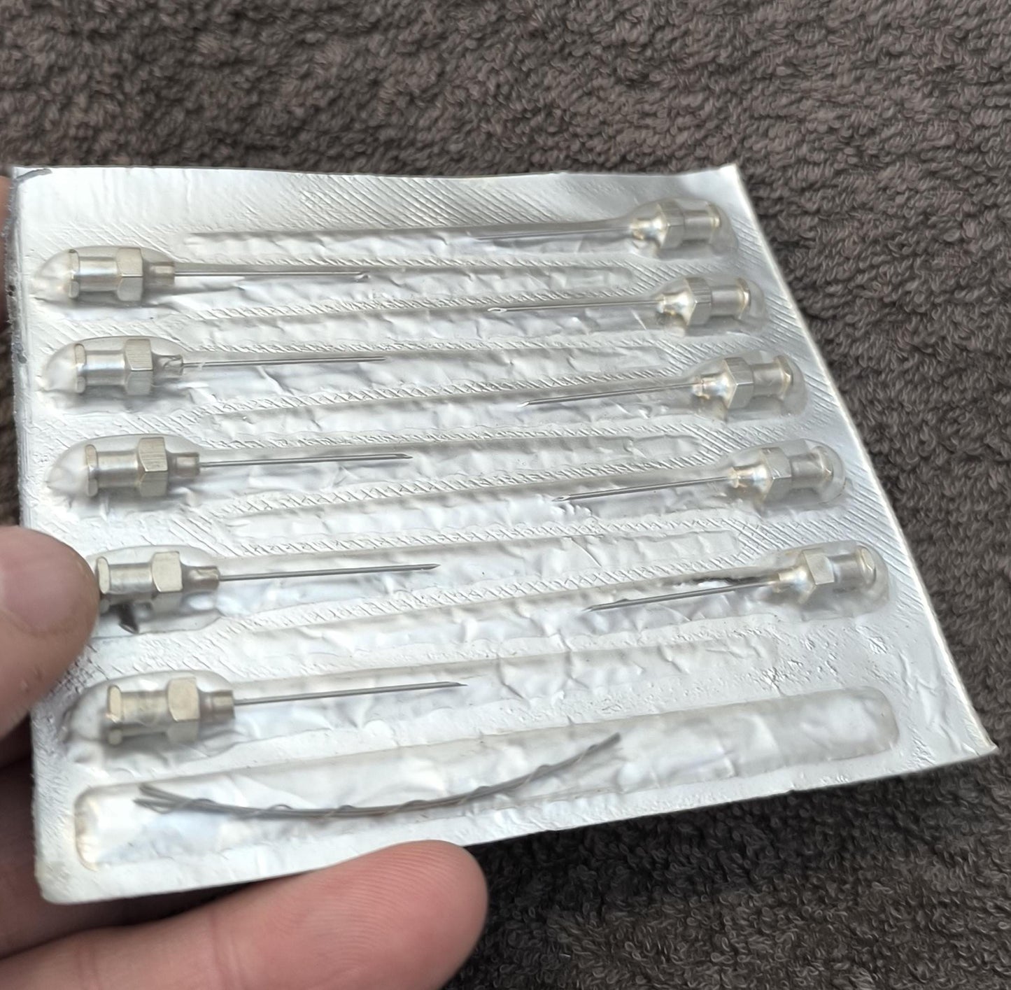 USSR Medical Steel Hypodermic Needles: Medical Memorabilia, Set of 10, 1980s