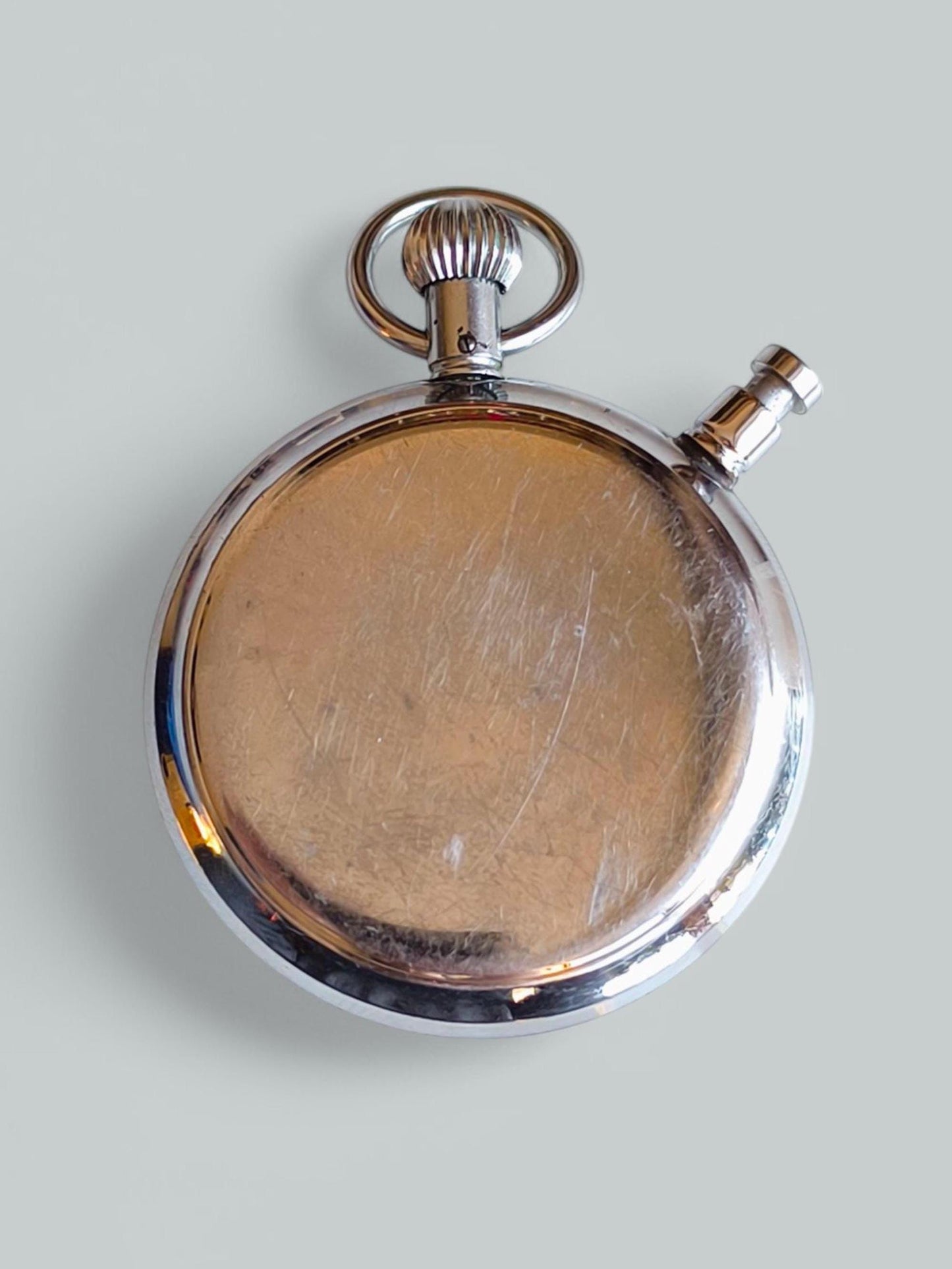 Vintage Hanhart Sports Stopwatch, Manual Winding, Chromed Metal, Germany 1950s