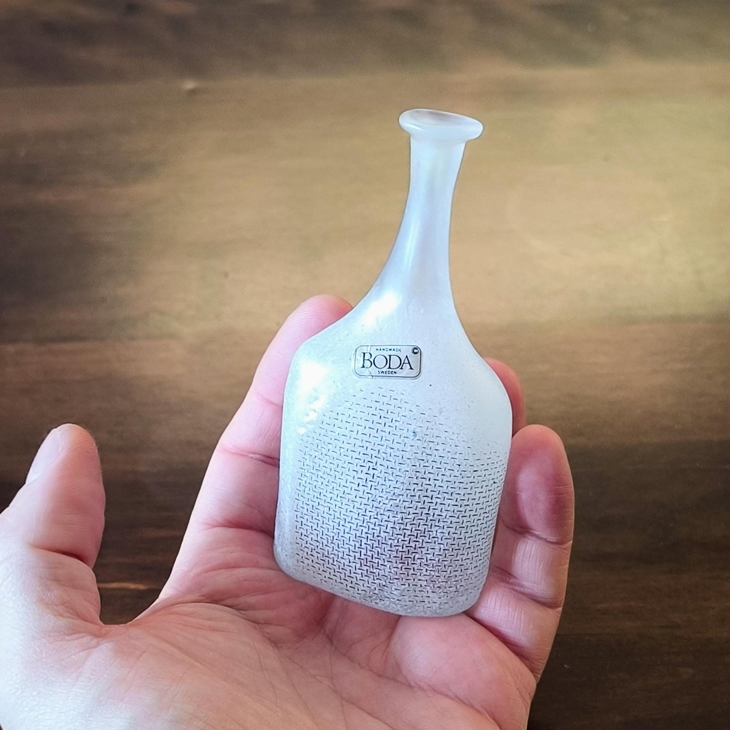 Kosta Boda Bertil Vallien Network Miniature Glass Vase 9.5cm Sweden