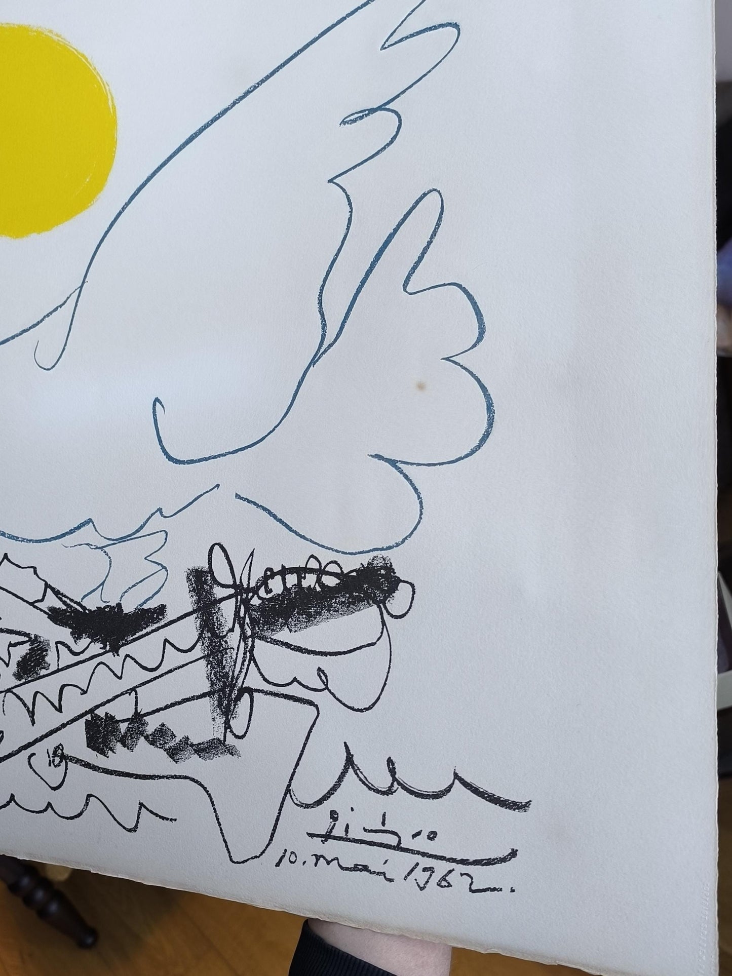 Pablo Picasso "Dove of Peace" Lithograph, 1962, Signed, Framed 60x80 cm