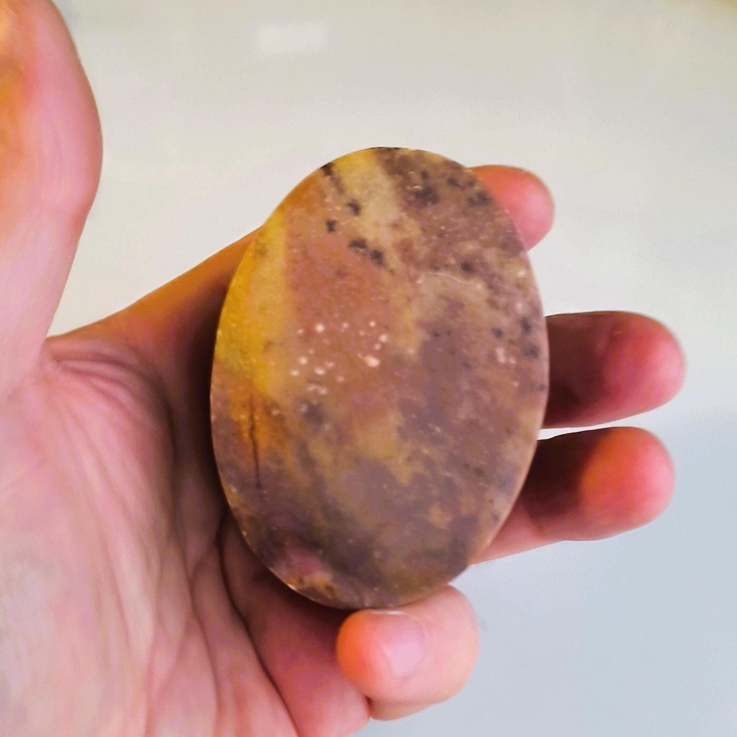 Small Brown Stone Trinket Box with Carved Owl Lid, 1970s