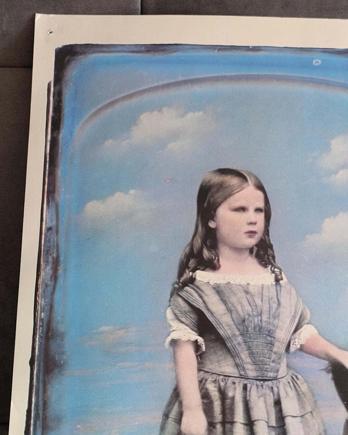 Silvered Daguerreotype of Young Lady Painting by Kilburn, 1980s Print