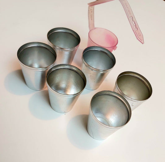 Six Travel Drinking Glasses Set: Best Gifts for Him, Home Gift, Gift for Her - Aluminum Cups. Minimalist Design.