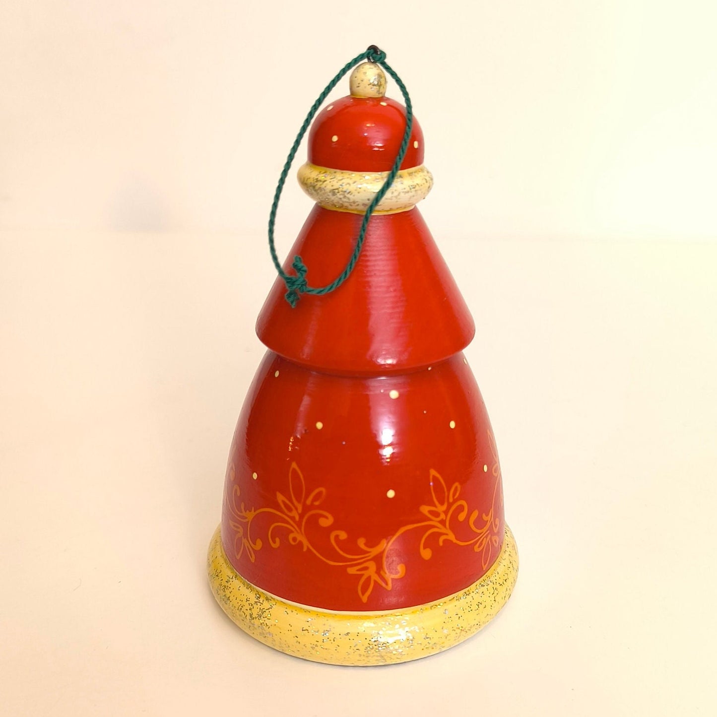 Handmade Christmas Tree Decoration, Antique Wooden Toy Santa Claus