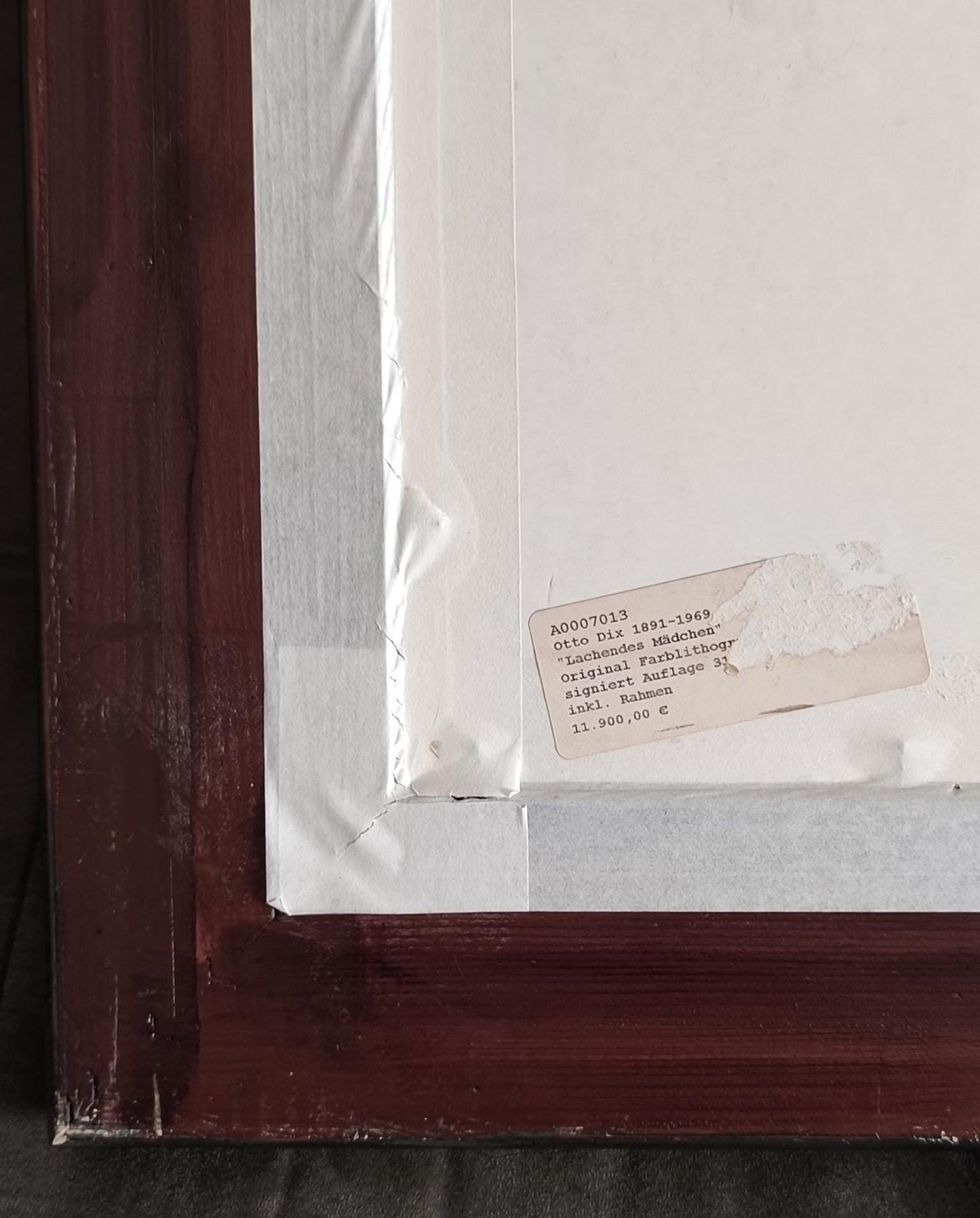 Otto Dix Signed Lithograph "Lachendes Mädchen", 1964, Framed, 31/60