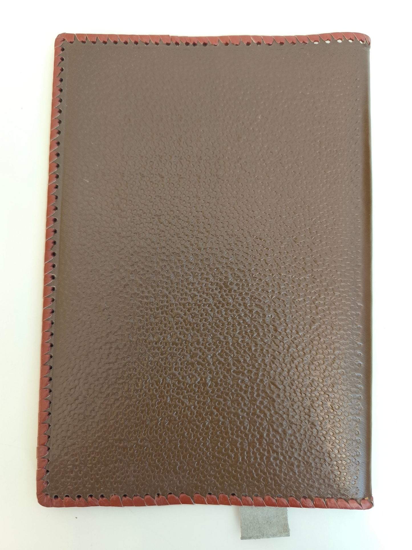 Leather Notebook Cover, Handcrafted Embossed with Lithuanian Inscription: Vilnius State Philharmonic, 1918 Soviet Rule Declaration