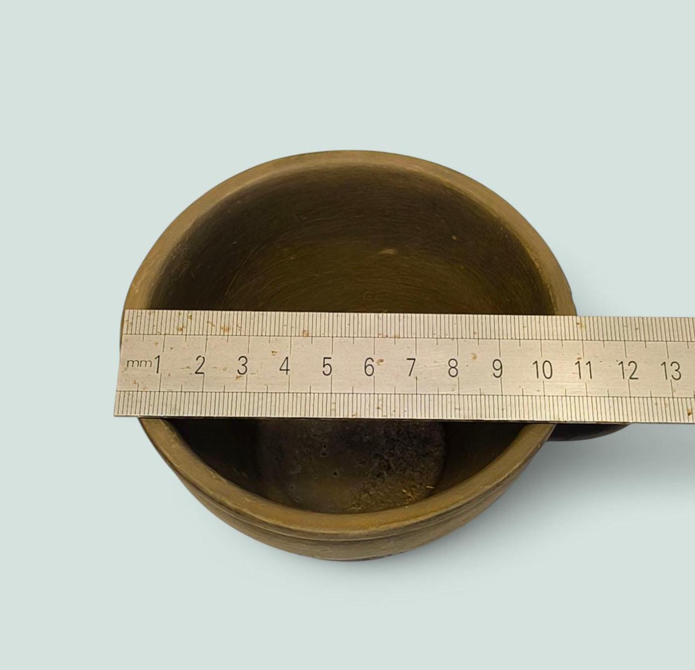 Handmade Clasical Lithuanian Unglazed Brown Clay Mug, 2000s