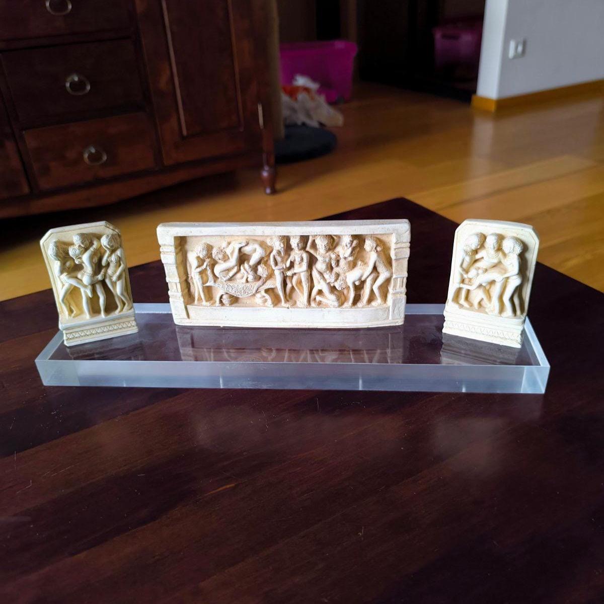 Kama Sutra Triptych Replica Polymer Resin 1970