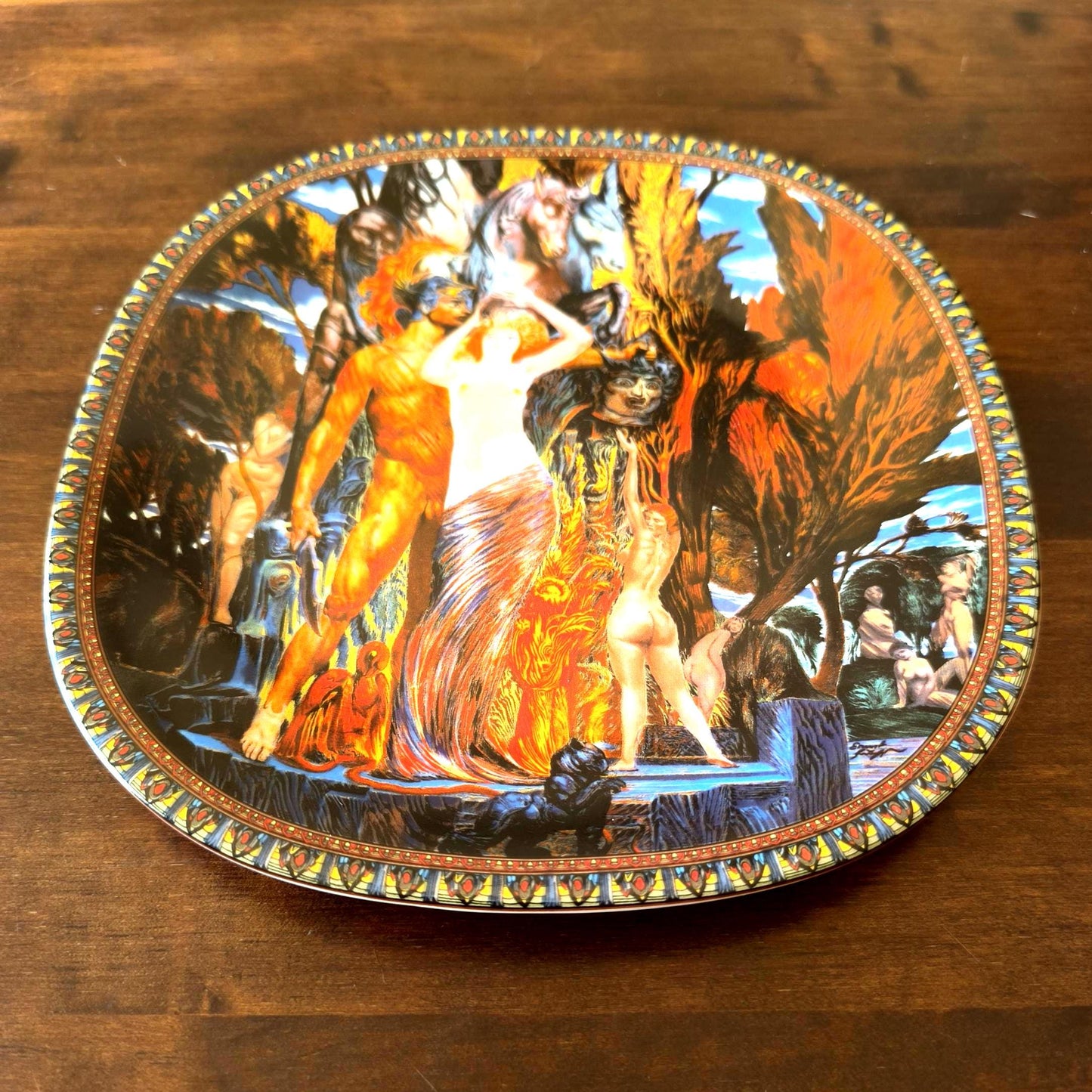 Original Ernst Fuchs Plate "Aphrodite and Perseus", Lilien Porzellan Austria 1994