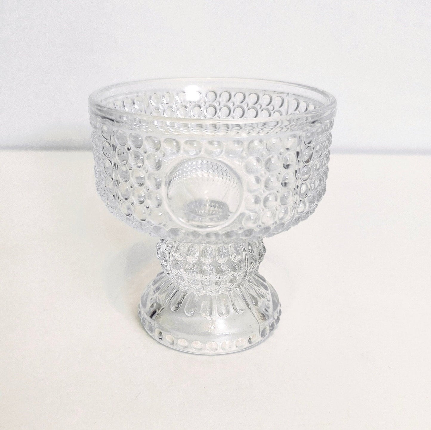 Set of 4 Ice Cream Cups, Pressed Glass Dessert Cups, Designed by Adolf Matura, Libochovice Glassworks, 1970s, Czechoslovakia