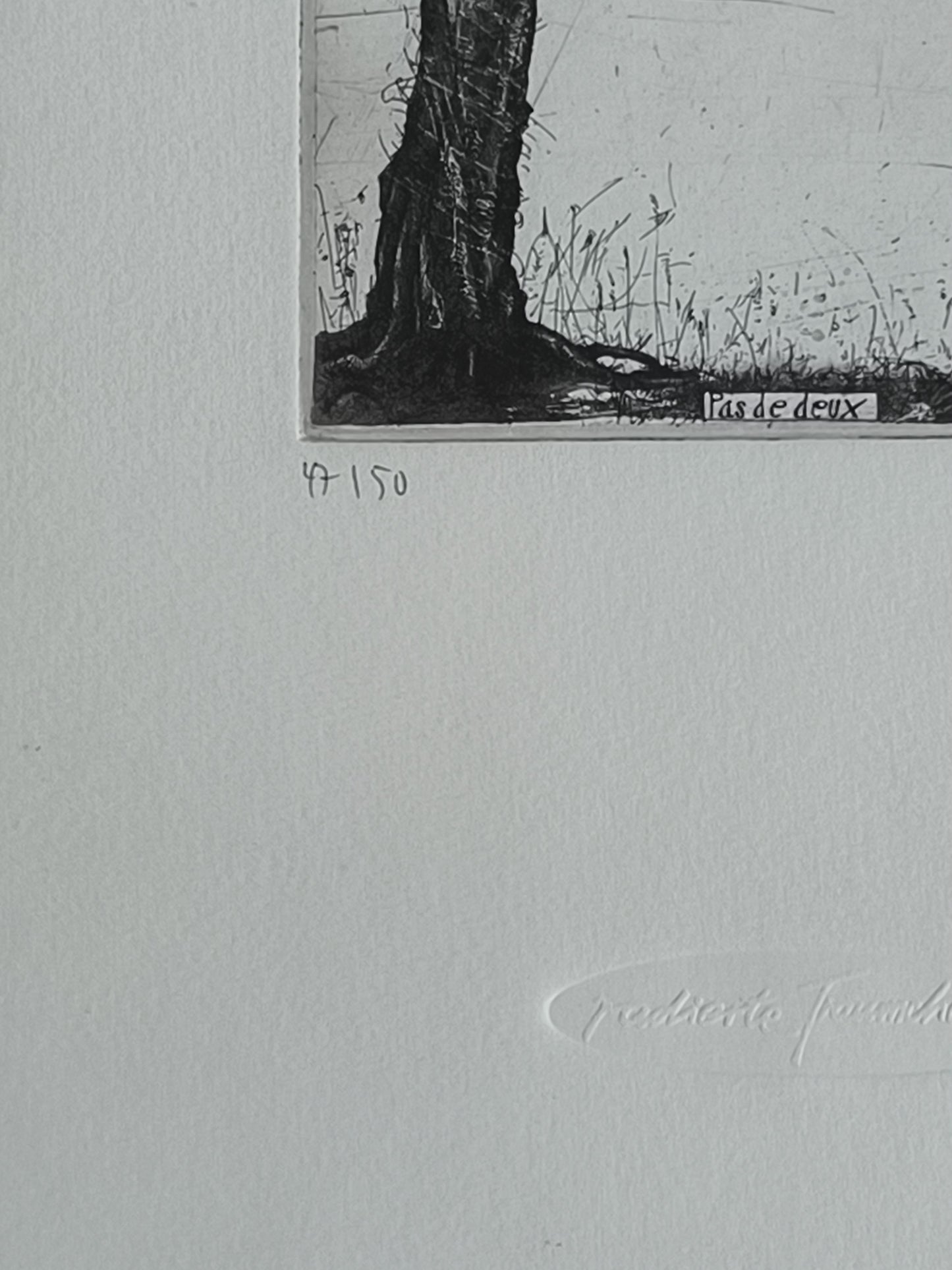 Bodo W. Klös Etching "Pas de Deux", Erotic Trees, Germany 1980s