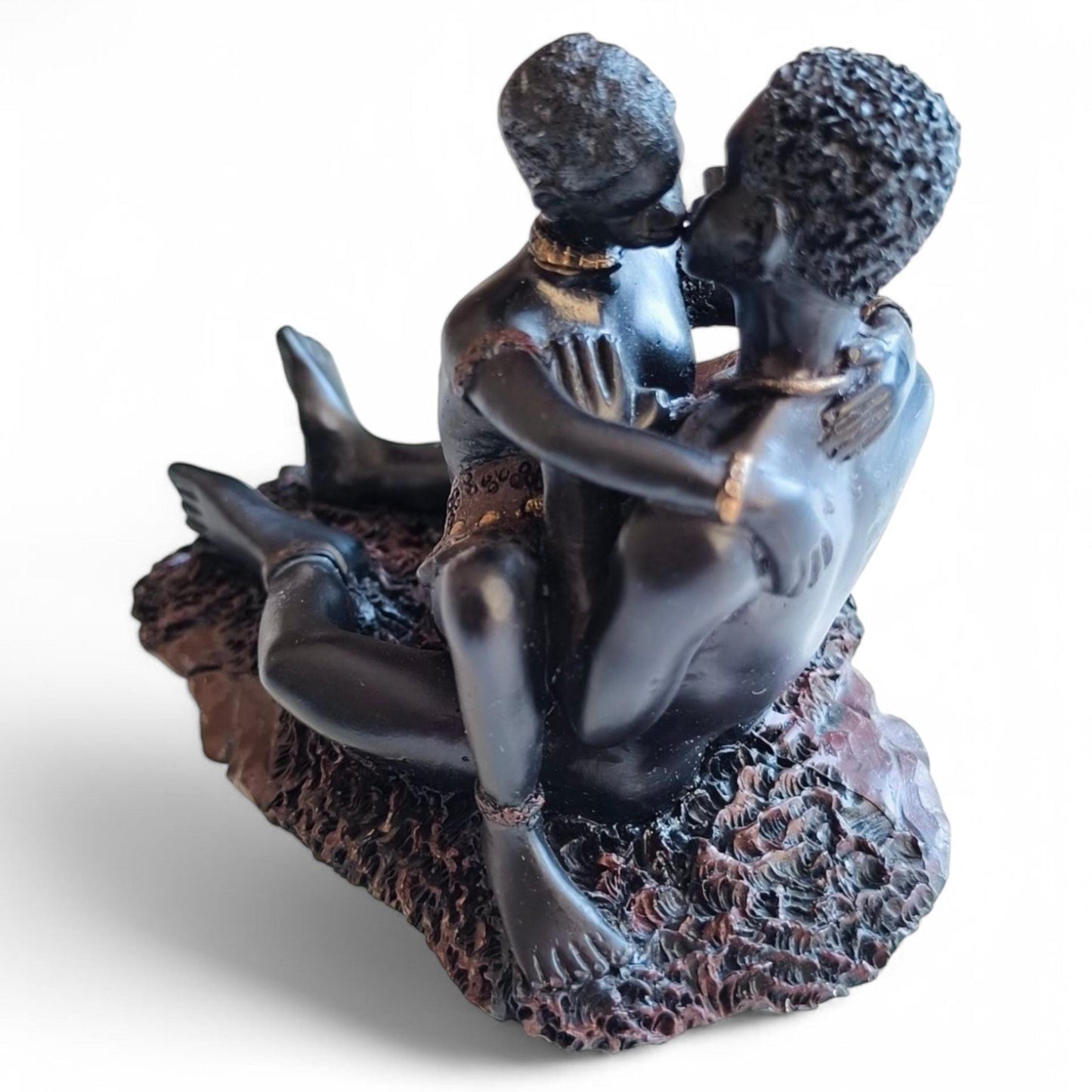 Collectible Erotic Sculpture, African Couple, 1980s Home Decor