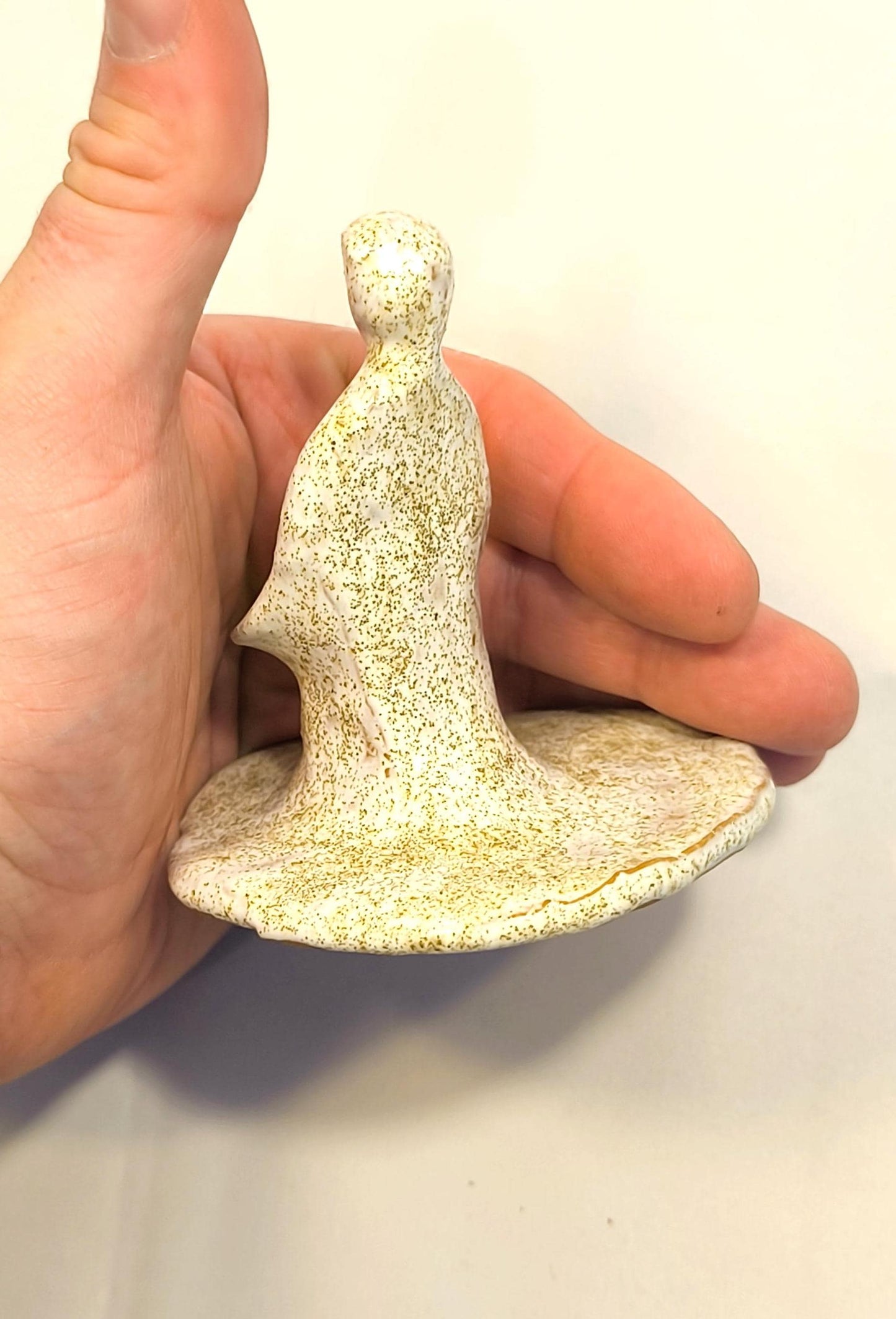 Handmade Glazed Clay Human Figure Sculpture: Abstract Art, 1990s