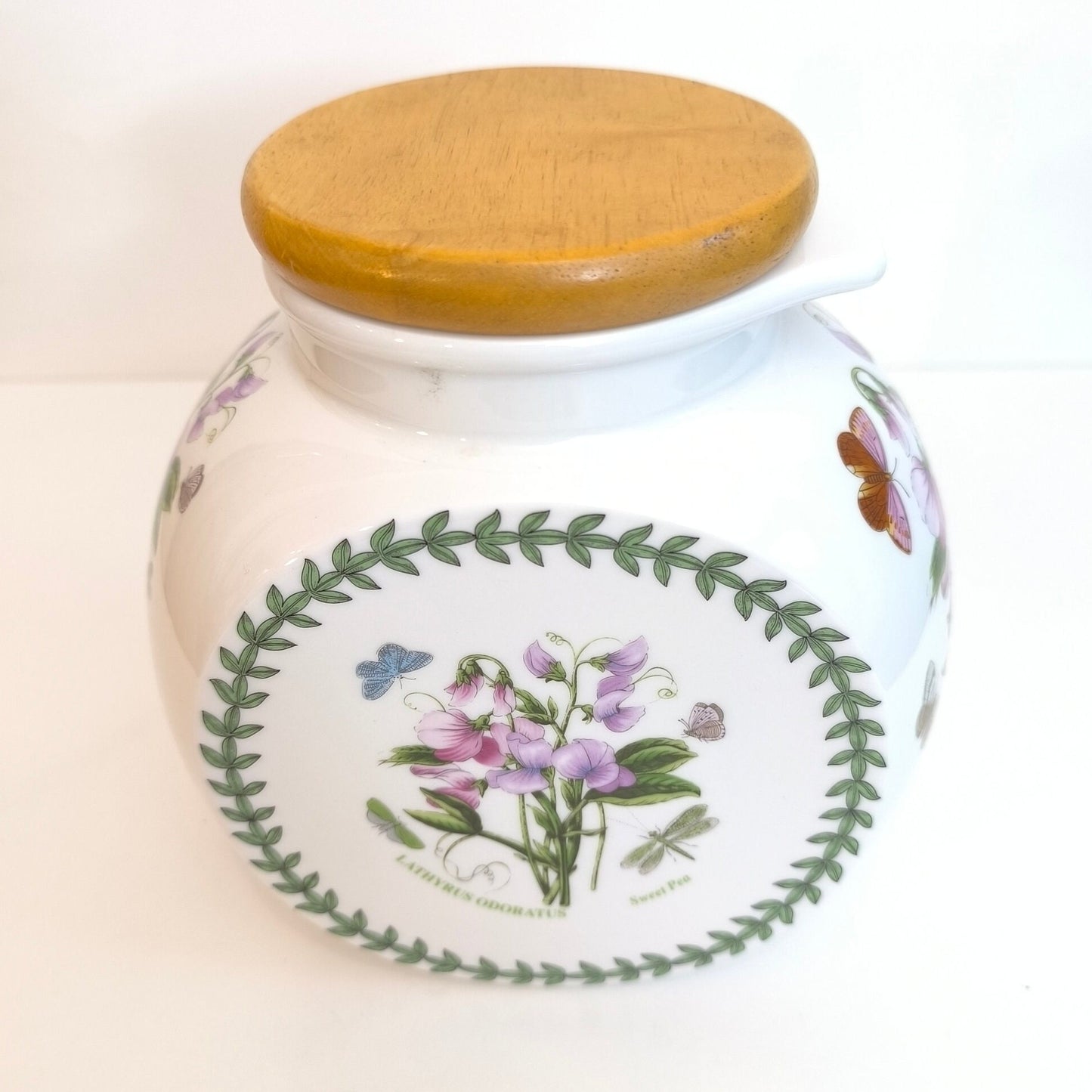 Portmeirion Botanic Garden Cookie Jar: Sweet Pea & Butterfly Design