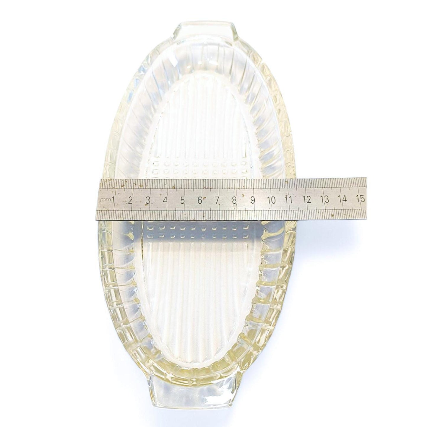 Crystal Serving Dish with Handles, Vintage Clear Glass Salad Bowl or Herring Platter, 1970s