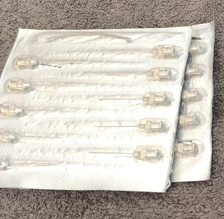 USSR Medical Steel Hypodermic Needles: Medical Memorabilia, Set of 10, 1980s