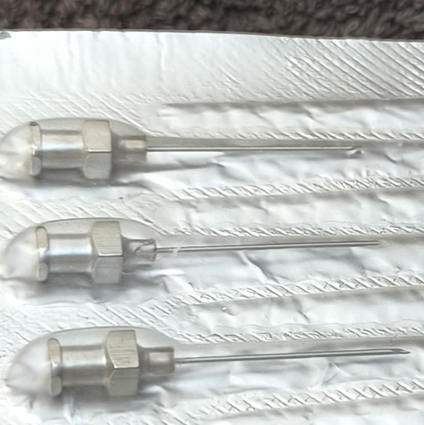USSR Medical Steel Hypodermic Needles: Medical Memorabilia, Set of 10, 1980s