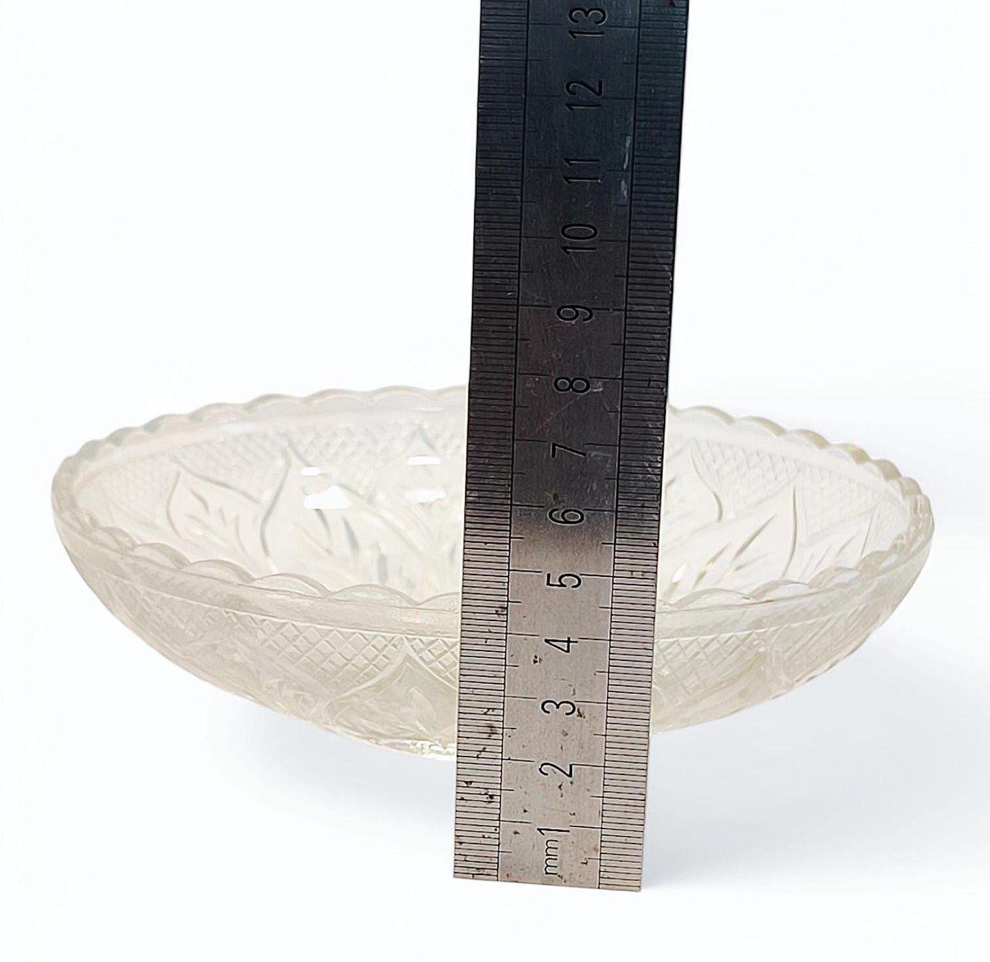 Ribbed Crystal Glass Bowl: Salad, Fruit, Candy Dish