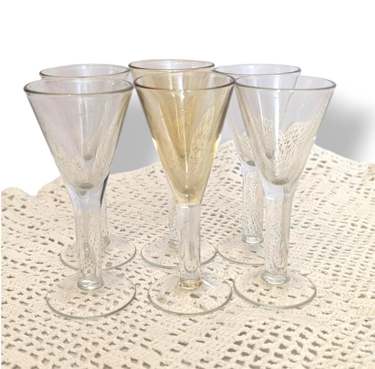 Set of 6 Rare Two-Tone Shot Glasses, 1970s Lithuania, Collectible Cups