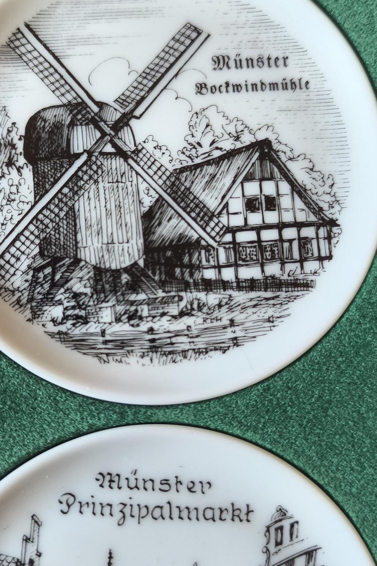 Set of 6 German Coasters with Münster Motifs, Original Box 1980s–1990s