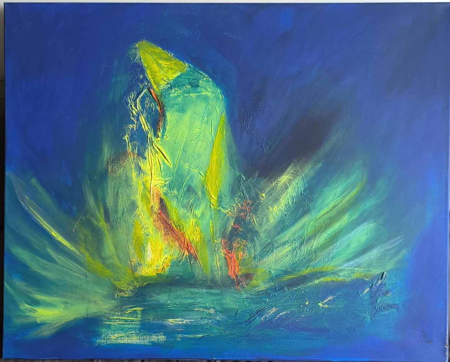 Acrylic on Canvas, Phoenix by Angelika Dampfer Signed Pre-1990