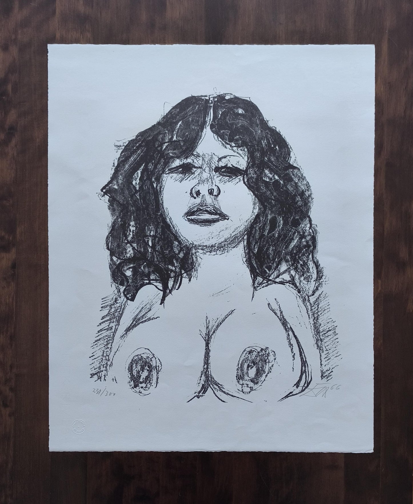 Otto Dix Lithograph "Halbakt von vorn", 1966, Unframed