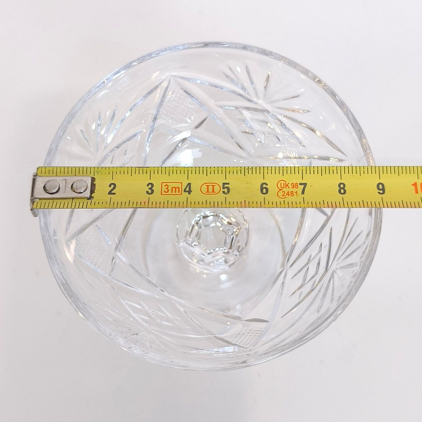 Set of 4 Sparkling Wine Glasses. Vintage Ice Cream Cups. Pressed Glass Crystal Dessert Cups, Made in Soviet Union, 1970s