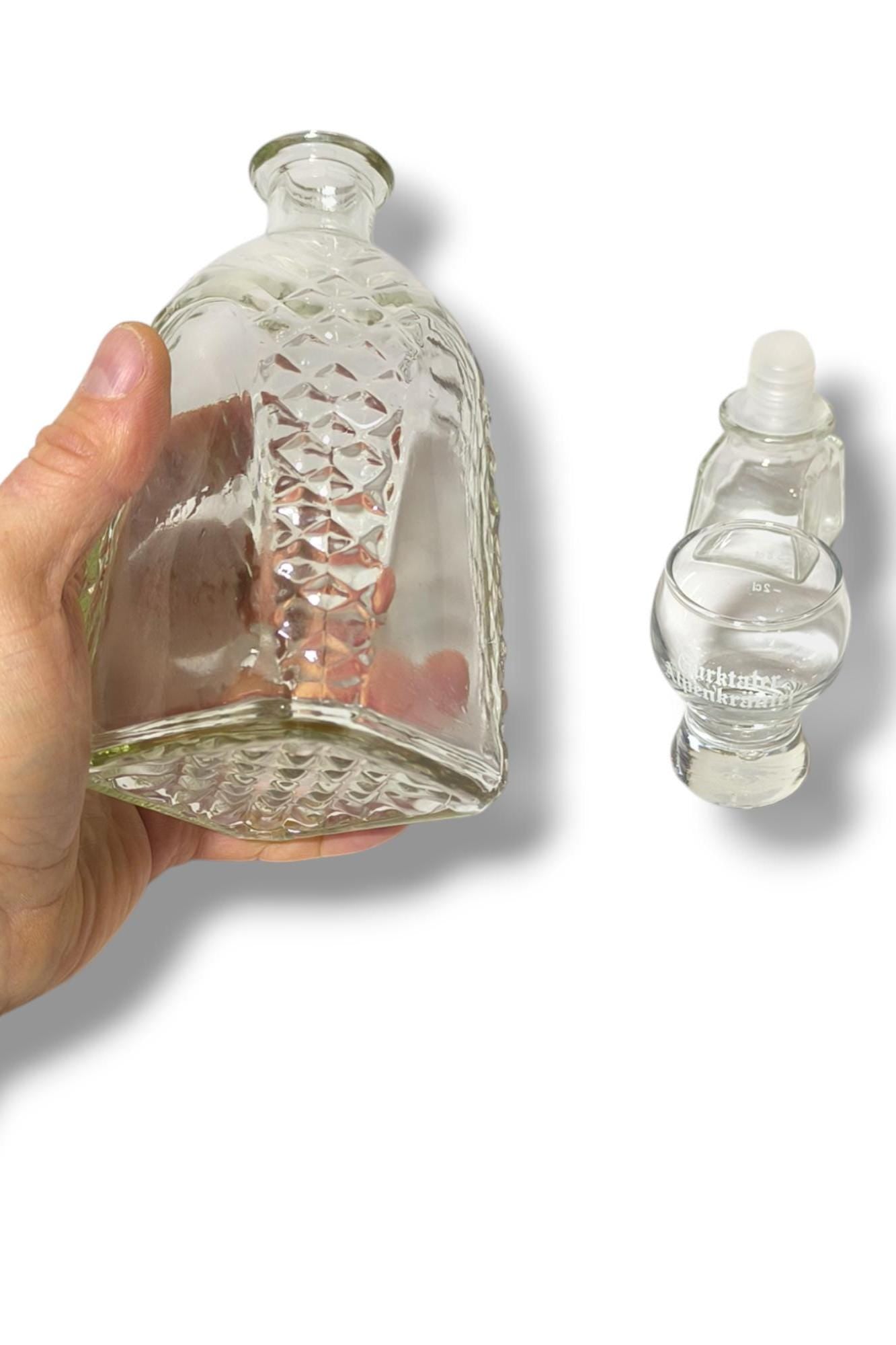 Original Clear Square Glass Retro Bottle, Empty 500 ml